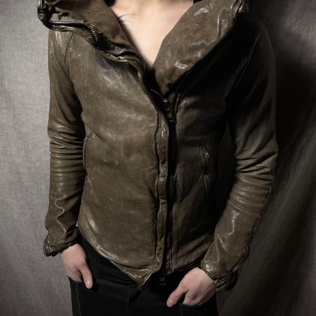 GIORGIO BRATO High Neck Leather Jacket