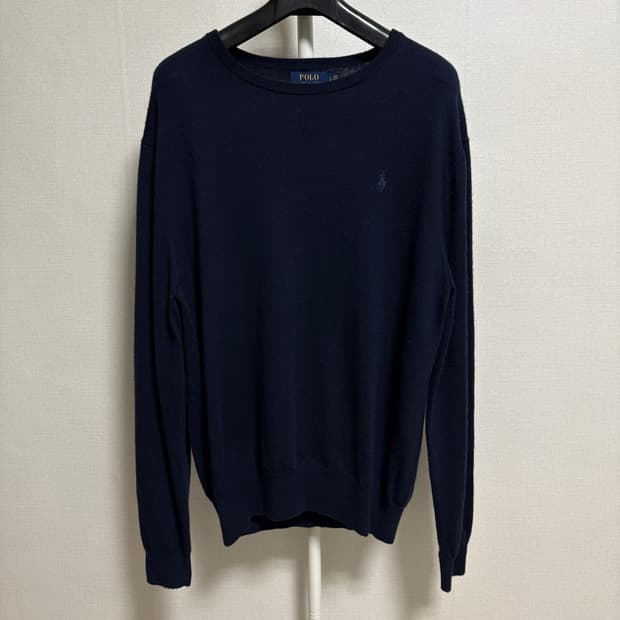 폴로 랄프로렌 워셔블 메리노울 라운드 니트 / 네이비, L