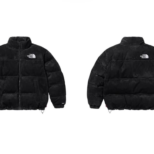 슈프림 노스페이스 스웨이드 패딩