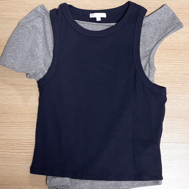 파르티멘토 우먼 PWC (세트) 언발란스 더블 레이어드 탑