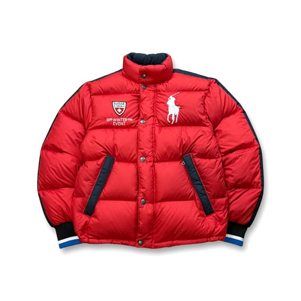 폴로 랄프로렌 빅포니 스위스 레드 투웨이 덕다운 패딩