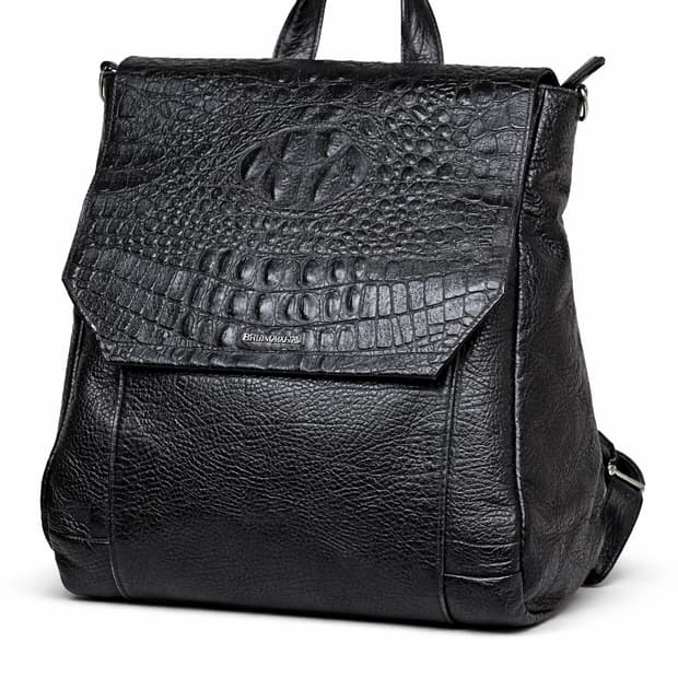 브루노말리 크로커 엠보 가죽 백팩
