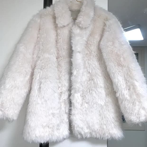 빈티지 화이트 퍼자켓