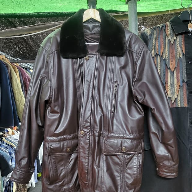 롱 가죽자켓 + 내피 오리털