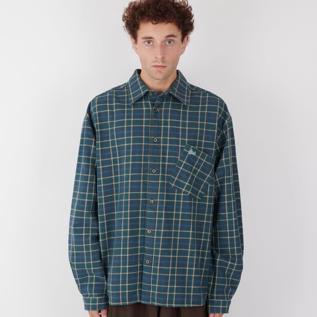 [S,M,L]이알엘 ERL 25fw GREEN PLAID 체크 셔츠