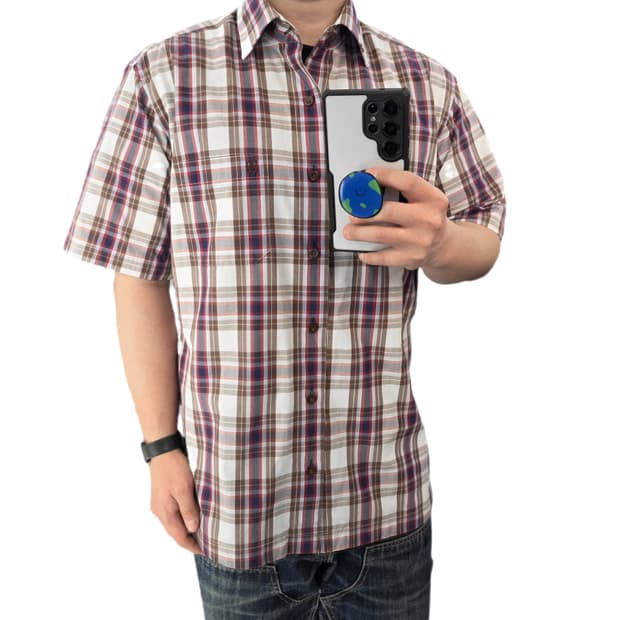 100 닥스 멀티체크 반팔셔츠