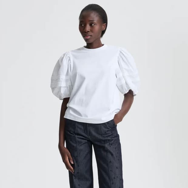 [XS,S,M]세실리에 반센 BEN 퍼프 블라우스/화이트