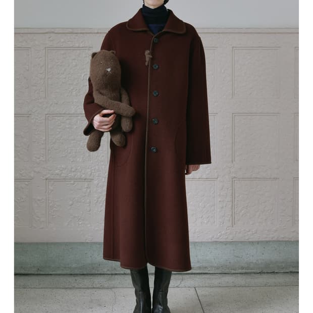 Viaplain VIA ROWAN WOOL LONG COAT (BROWN