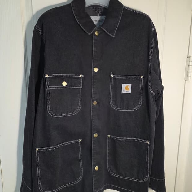 [M] 칼하트 WIP OG 초어 자켓 - 블랙 스톤 워시드