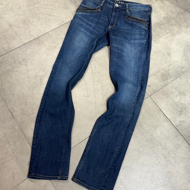 Y2k 지퍼 디테일 데님 팬츠