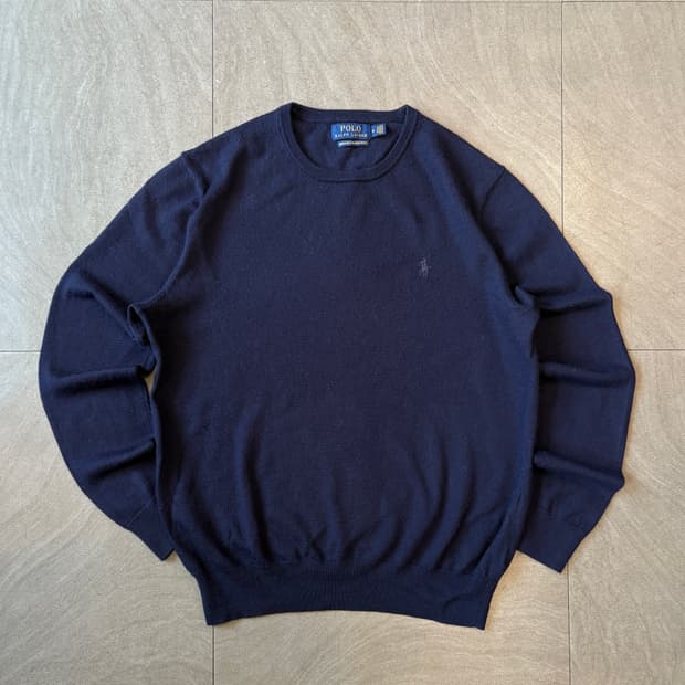 폴로 국내 정품 네이비 메리노울 니트