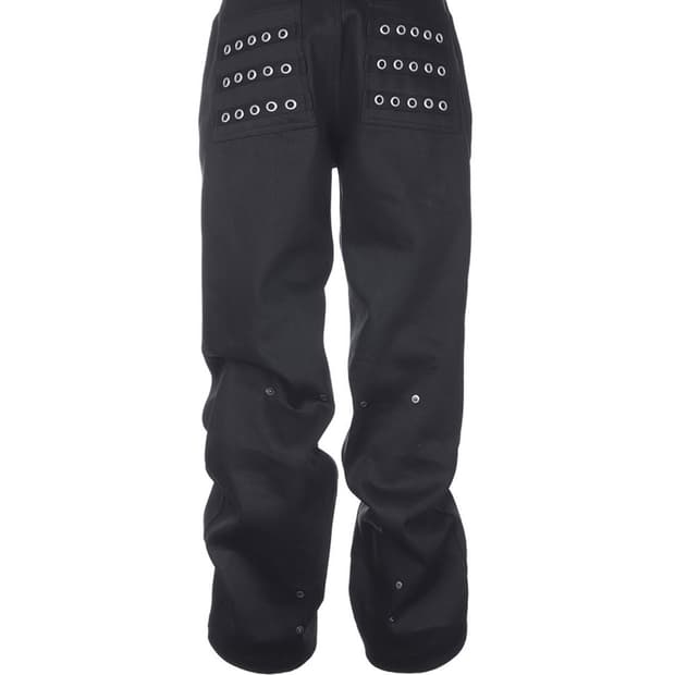 비엑세스 Eyelet Button Black Jeans 0사이즈