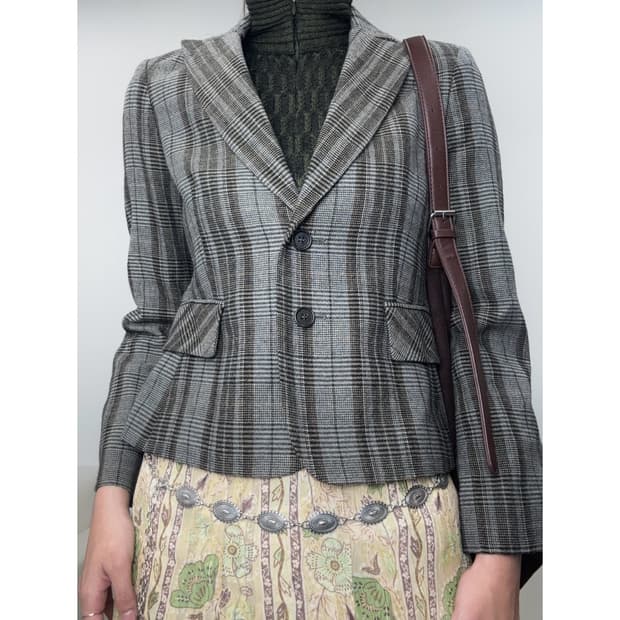 빈티지 카키 울 자켓