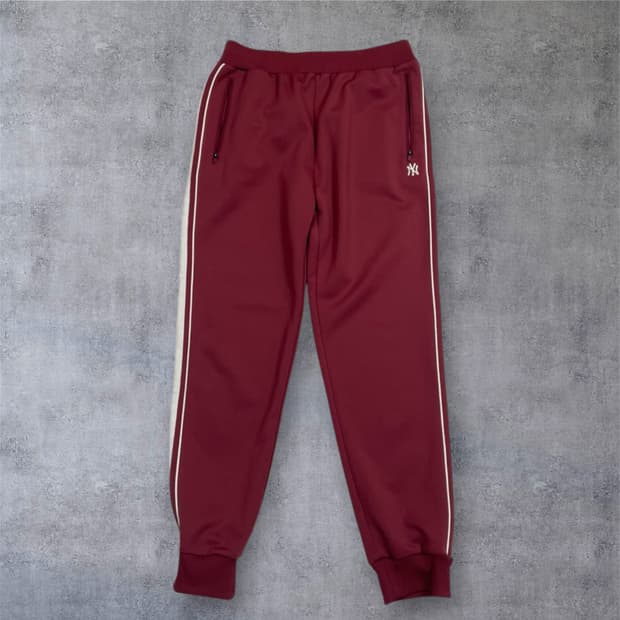 엠엘비 MLB 버건디 사이드 파이핑 트레이닝 조거팬츠 L(82)