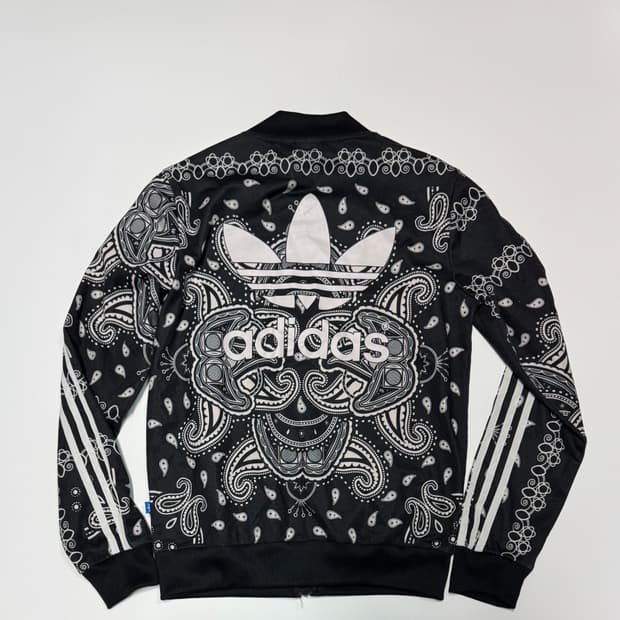 희귀!! 여성 아디다스 페이즐리 패턴 집업 져지 트랙탑