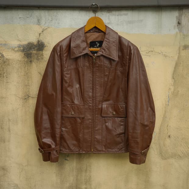 70s 빈티지 클래식 레더 코치 자켓