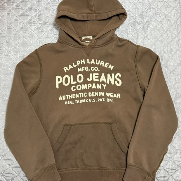 폴로진스 레터링 초코 후드티