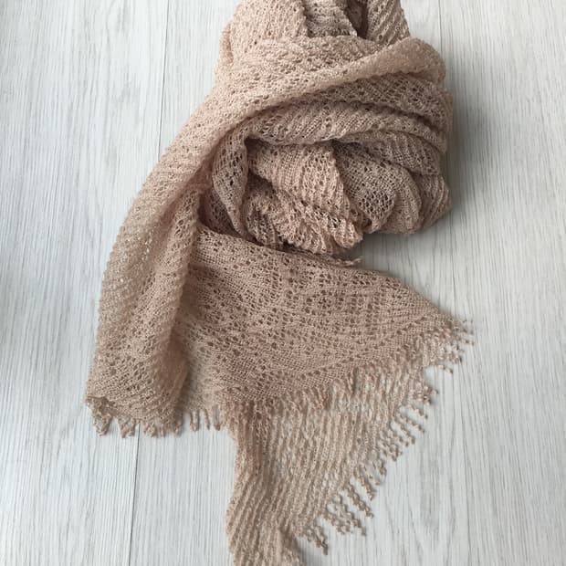 jpn빈티지 펀칭 사선 베이지스카프