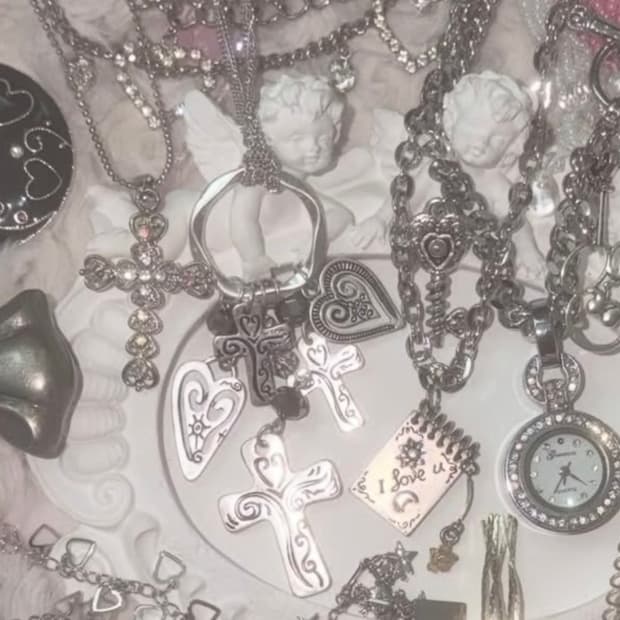 레테 빈티지 목걸이 하트 십자가 엔틱 유럽 빈티지 귀걸이 세트