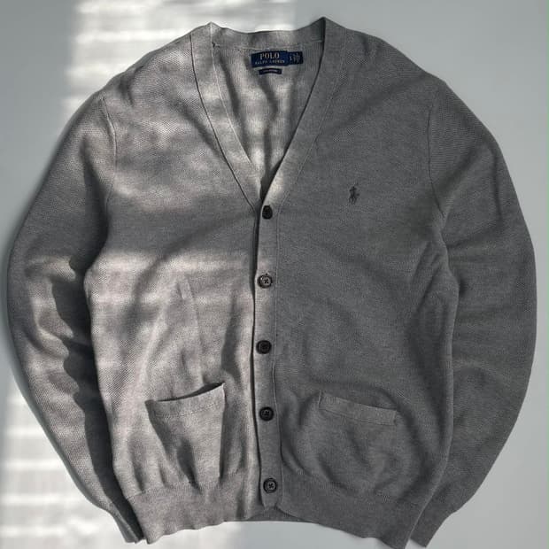 [L] 폴로 랄프로렌 피마코튼 그레이 니트 가디건