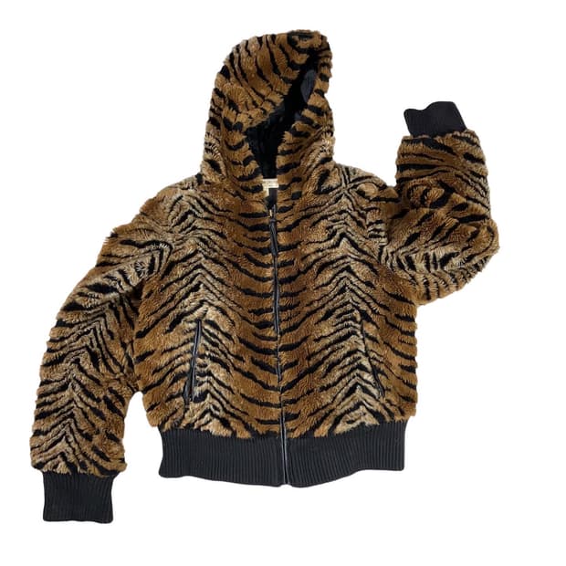 타미힐피거 진스 타이거 레오파트 후드 점퍼