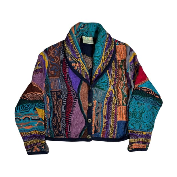 [Coogi] 쿠지 숄카라 크롭 케이블 가디건