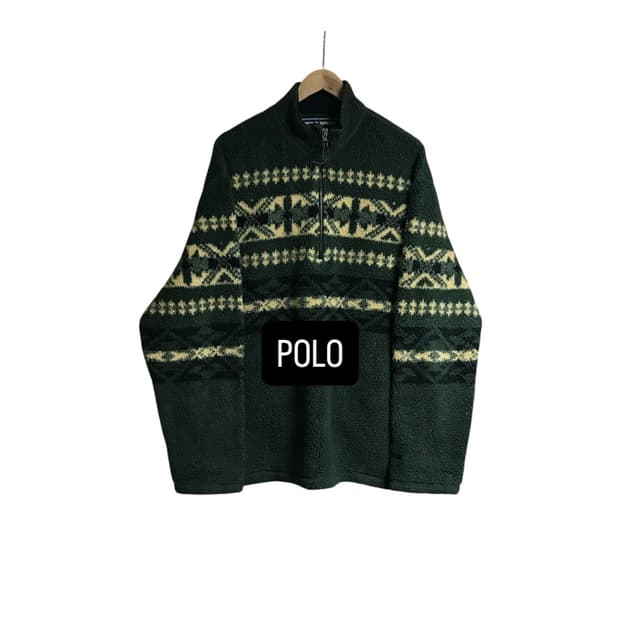 폴로스포츠 90s 패턴 후리스 아노락