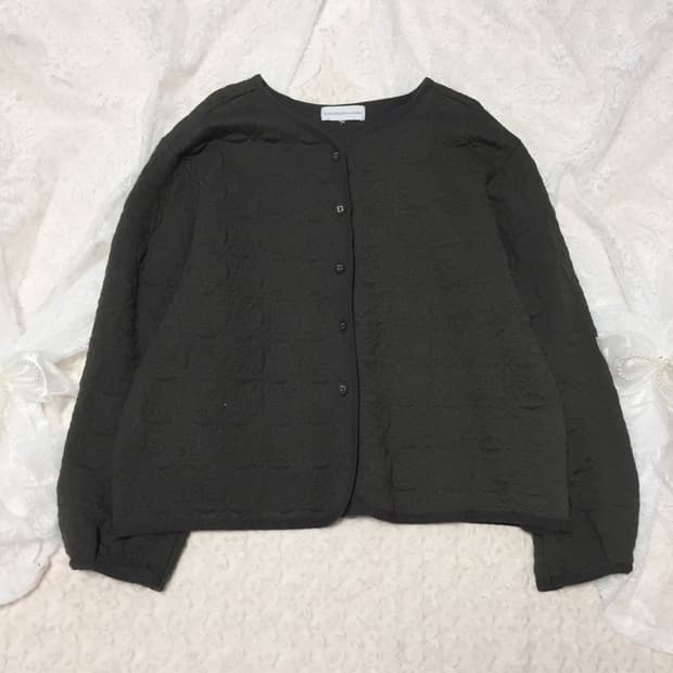 빈티지 카키 꽃자수 자켓