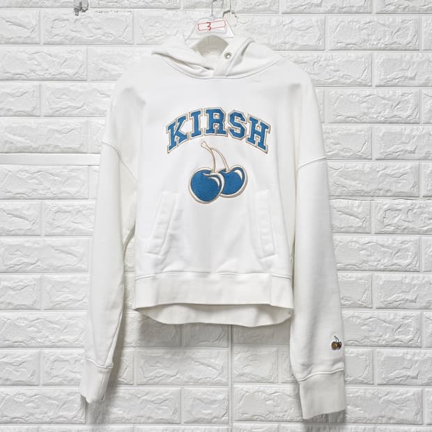 택포) 키르시 체리 로고 크롭 후드티 L