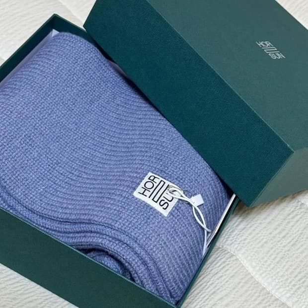 홀리선 머플러 멜란지 블루