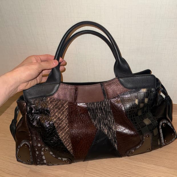 오리엔탈 y2k 일본 빈티지 블랙 레더 숄더백  토트백