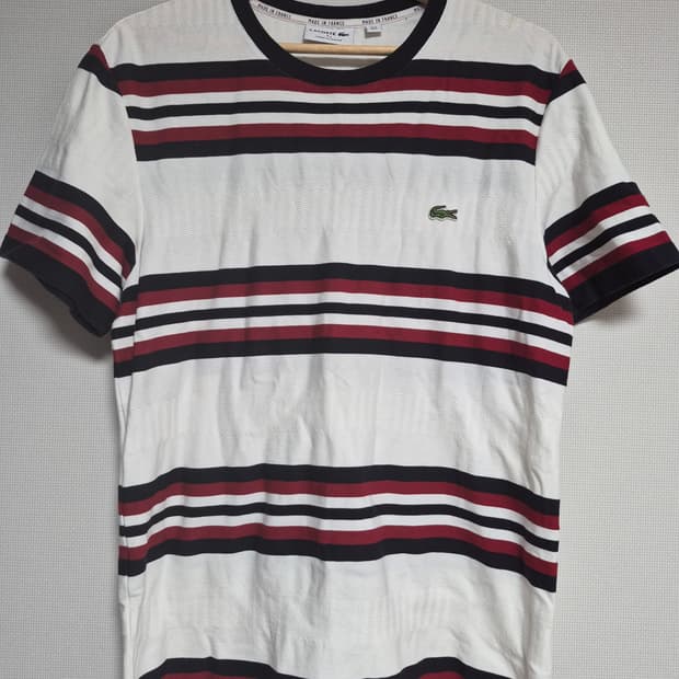 라코스테 프랑스 메이드 스트라이프 반팔티 L(5사이즈)