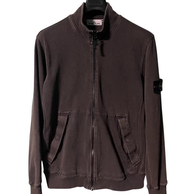 [XXL] 스톤아일랜드 가먼트다잉 집업 자켓 차콜브라운