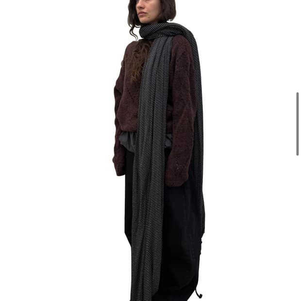 오들리워크샵 Stripe Drawing Scarf 머플러