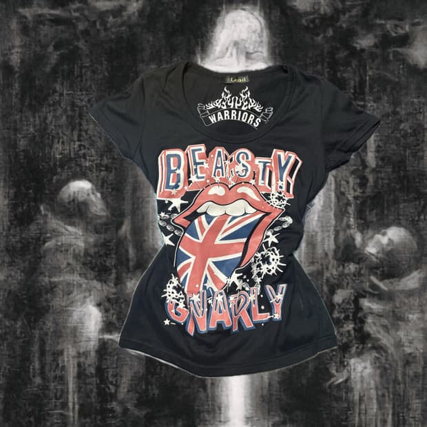 Lip punk printing t-shirt