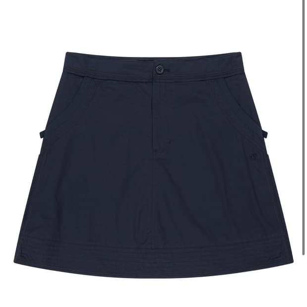 RAW EDGE COTTON SKIRT NAVY