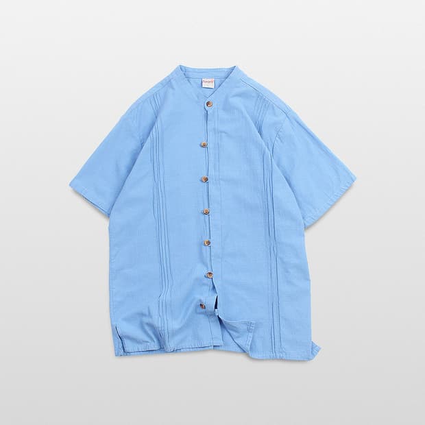 Tarami Band Collar Guayabera Shirt