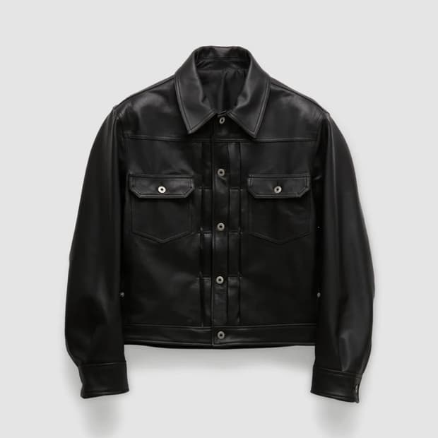 쿠어 L 고트스킨 포켓 트러커 자켓 블랙