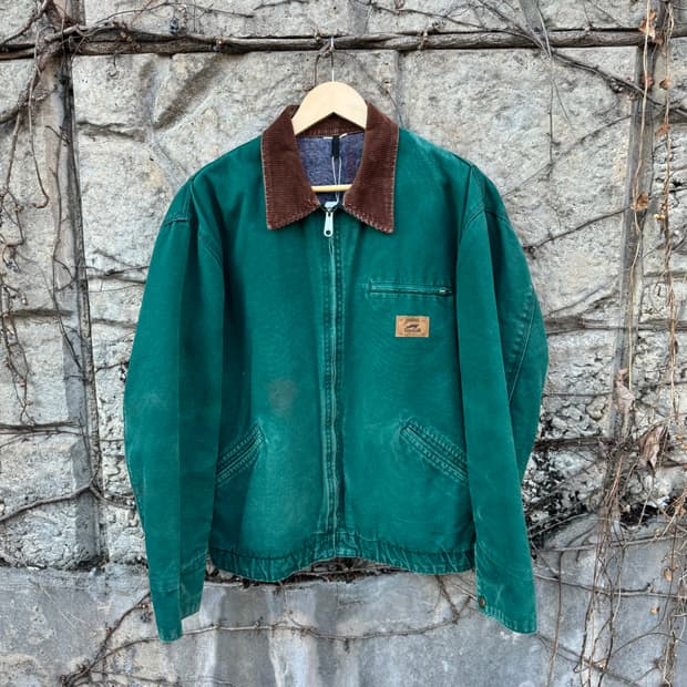 90s duxbak 칼하트 디트로이트 코듀로이 카라 워크 자켓