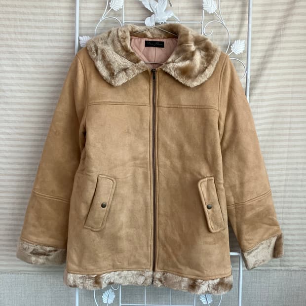 빈티지 브라운 집덥 코트 y2k 스트릿 갸루 펑키 일본빈티지W-542