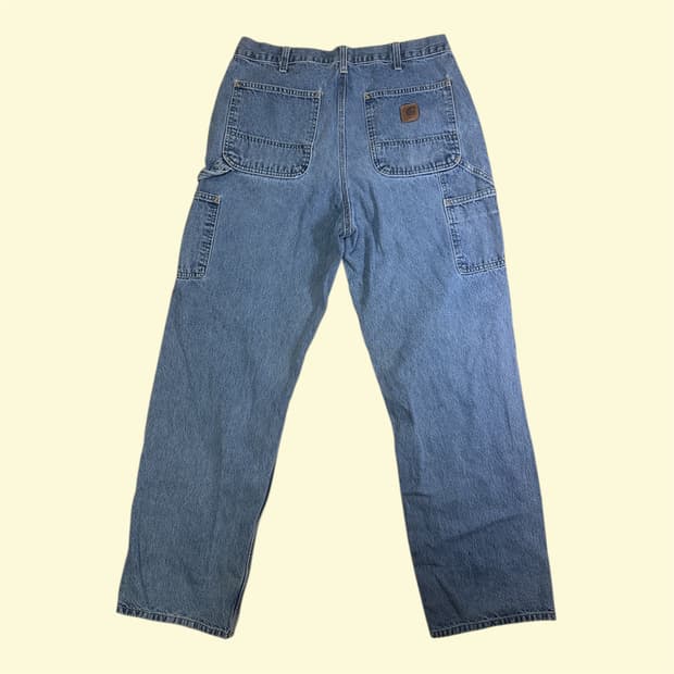칼하트 B13 데님 카펜터 카고 팬츠 W34 던가리 핏