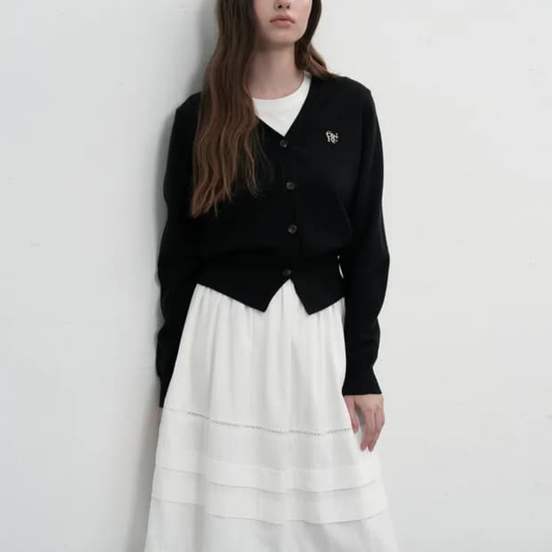 택달린새상품) 제너럴아이디어 GNRL 에센셜 가디건 블랙 m