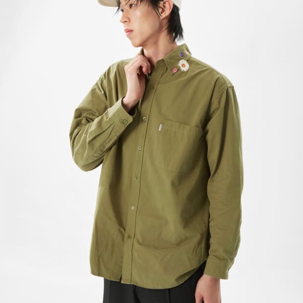 준태킴 아티셔널 엠보더리 버튼 셔츠