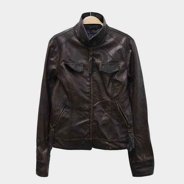 BB DAKOTA 브라운 가죽 자켓