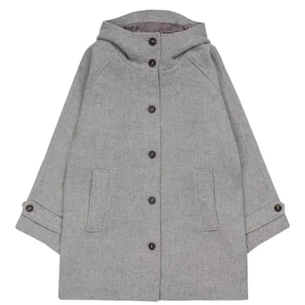 오피쉬 리치 울 하프코트 그레이