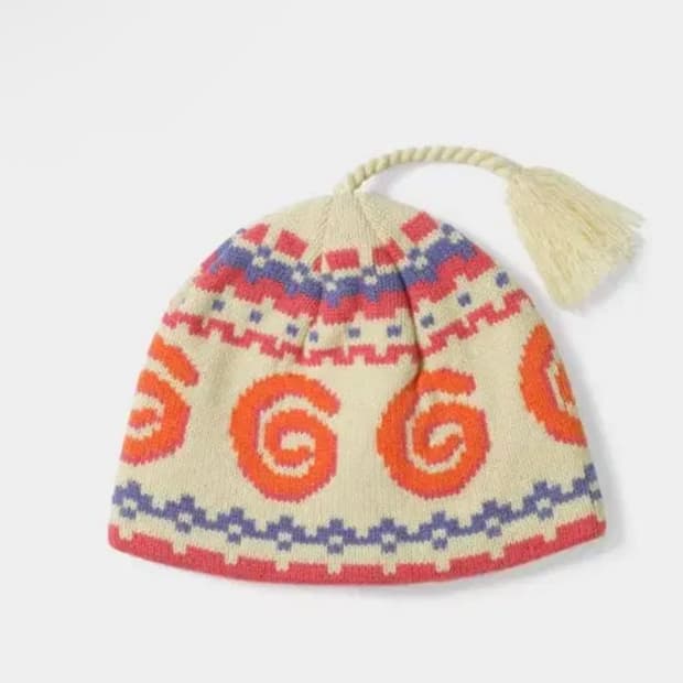 오스트리야 노르딕 니트 비니 크림