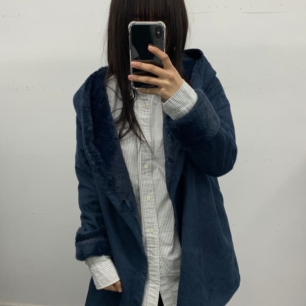 스웨이드 랩 코트