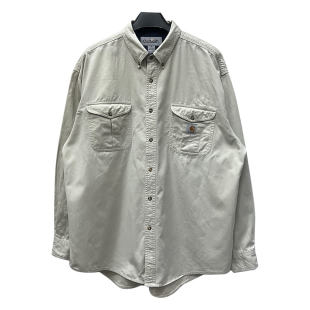 칼하트 리메이크 투포켓 아이보리 긴팔 셔츠 남방 XL