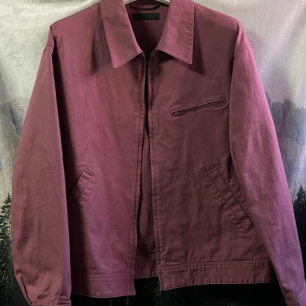 L 유니클로 집업 블루종 자켓 퍼플