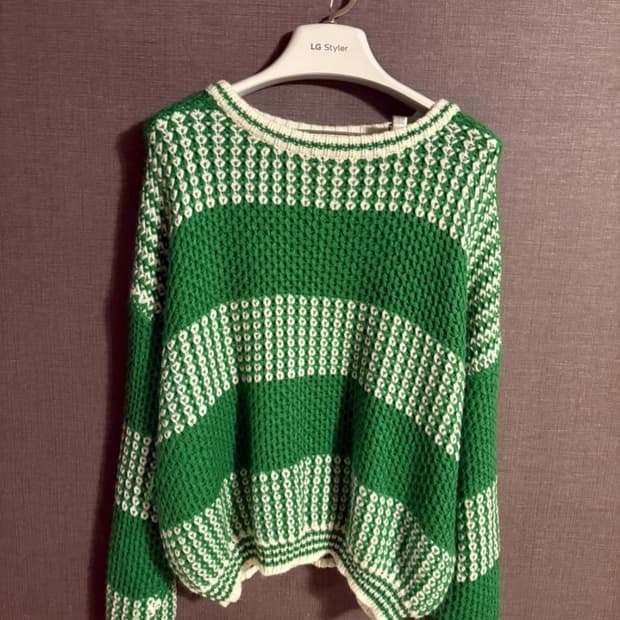 SHEIN 그린 스트라이프 니트 L